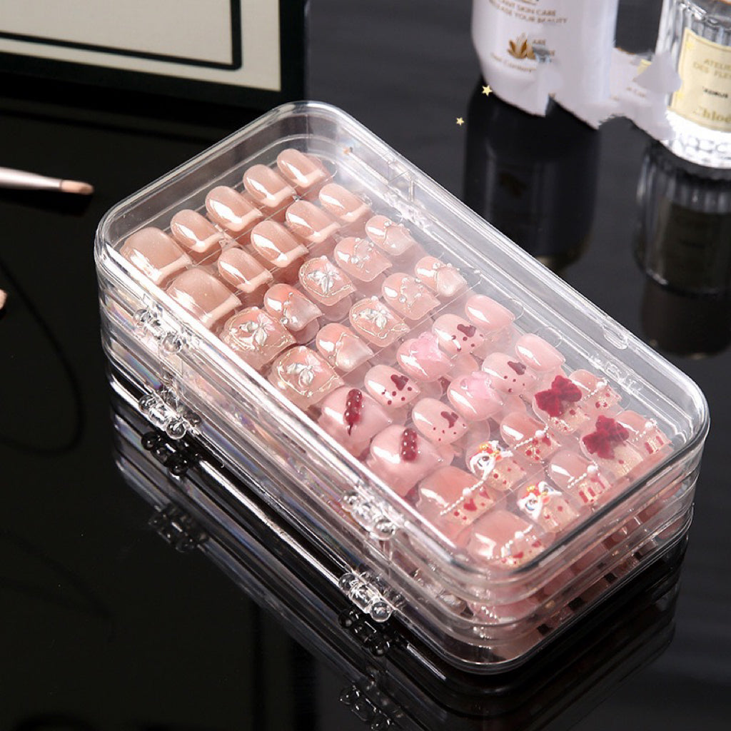 Tri-fold nail tip storage case
