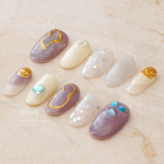 【人気配信モデル】T201手作りネイルチップ