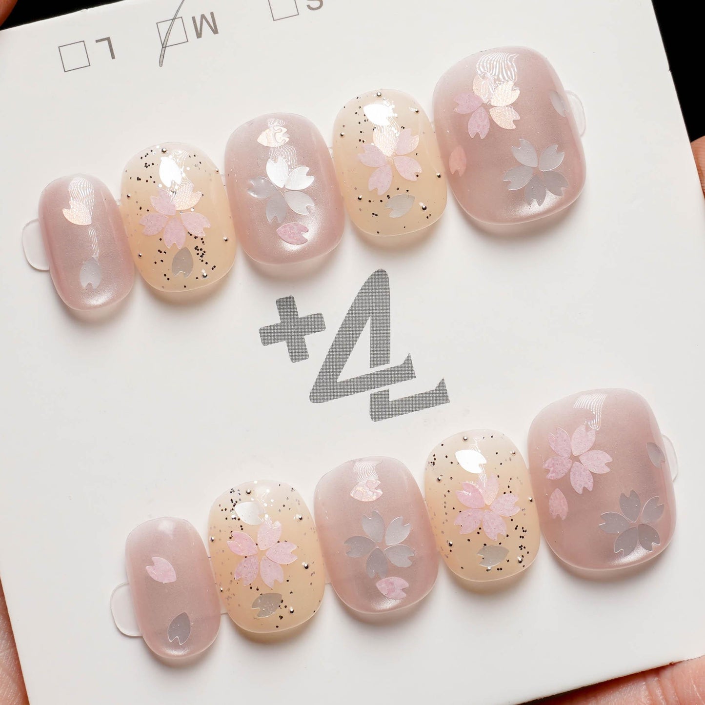 【桜の舞】ネイルチップ ピンク 桜 さくら 手書き フラワー 春ネイル 入学式 卒業式 お花見 上品【ohua】