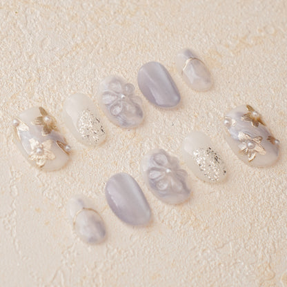【ohua限定】氷花フラワーネイルチップ