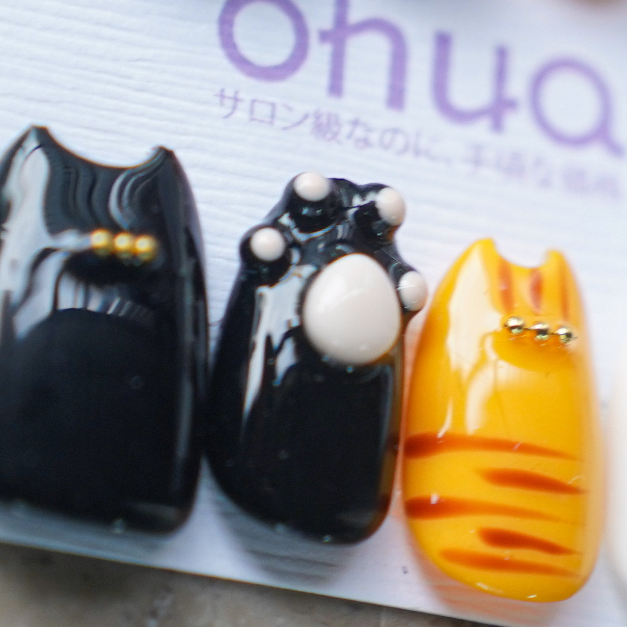 【OHUA 猫シリーズ 】3D立体可愛いネイル   M002