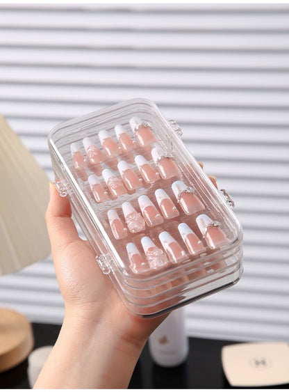 Tri-fold nail tip storage case