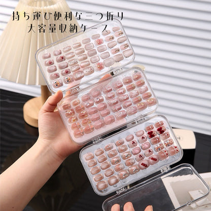 Tri-fold nail tip storage case