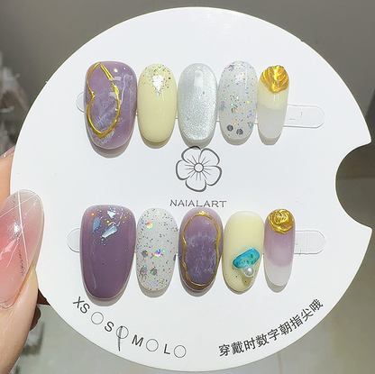 【人気配信モデル】T201手作りネイルチップ