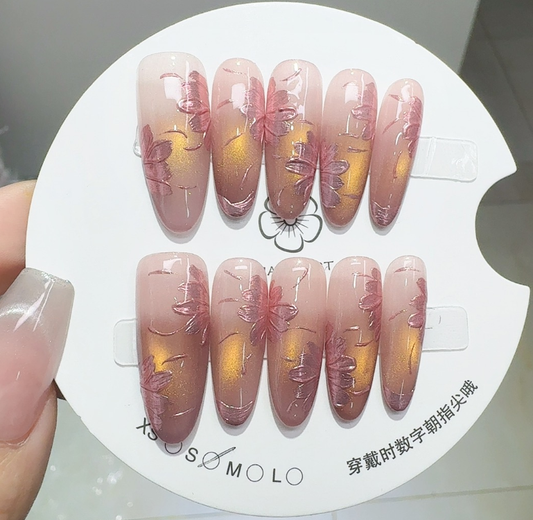【人気配信モデル】T368手作りネイルチップ