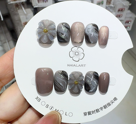 【人気配信モデル】T472手作りネイルチップ