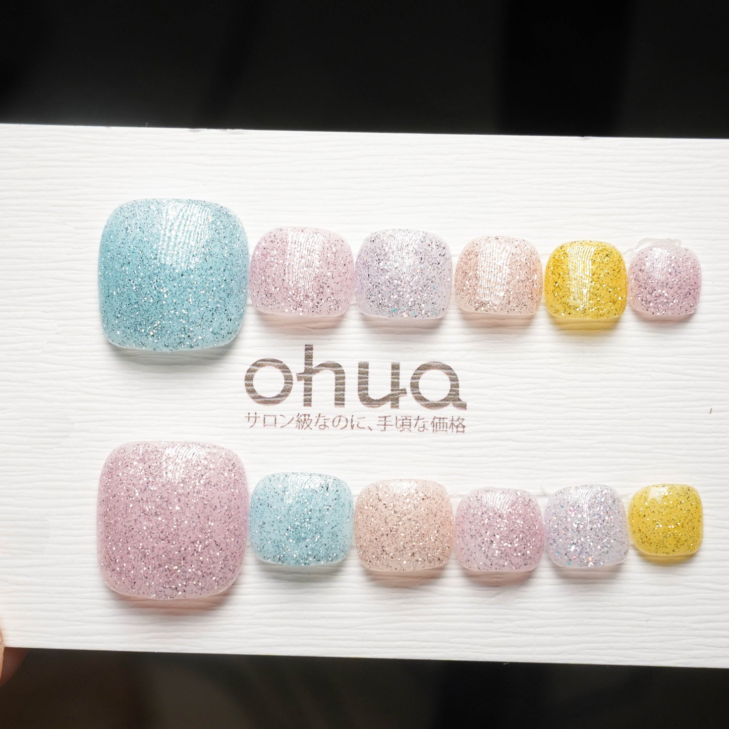 フットネイルチップ 足用 ペディキュア マグネット ラメ  貼るだけ セルフネイル 【ohua】
